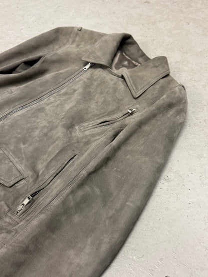 Rick Owens FW19 Larry Grey Suede Stooges Jacket (44)