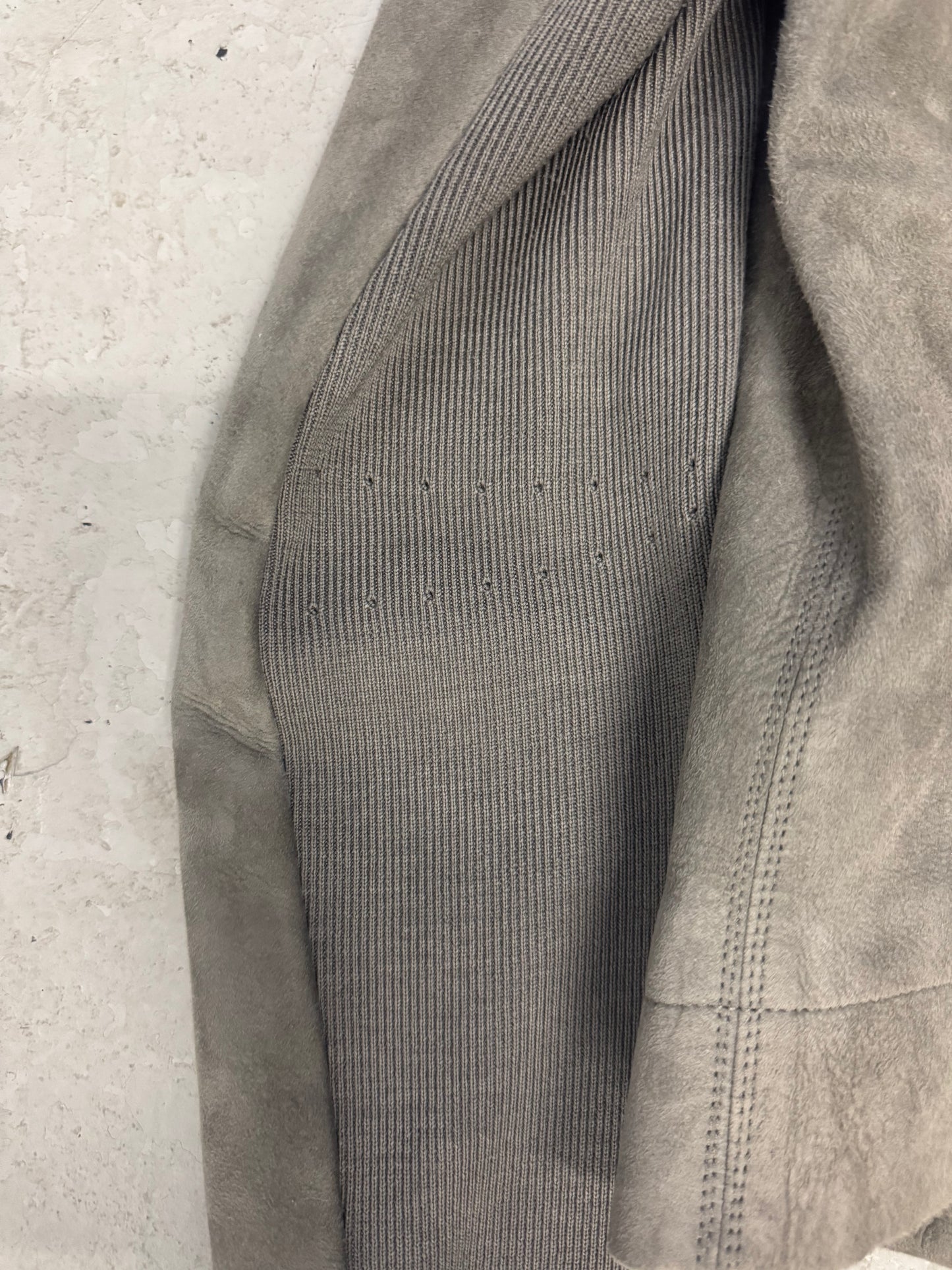 Rick Owens FW19 Larry Grey Suede Stooges Jacket (44)