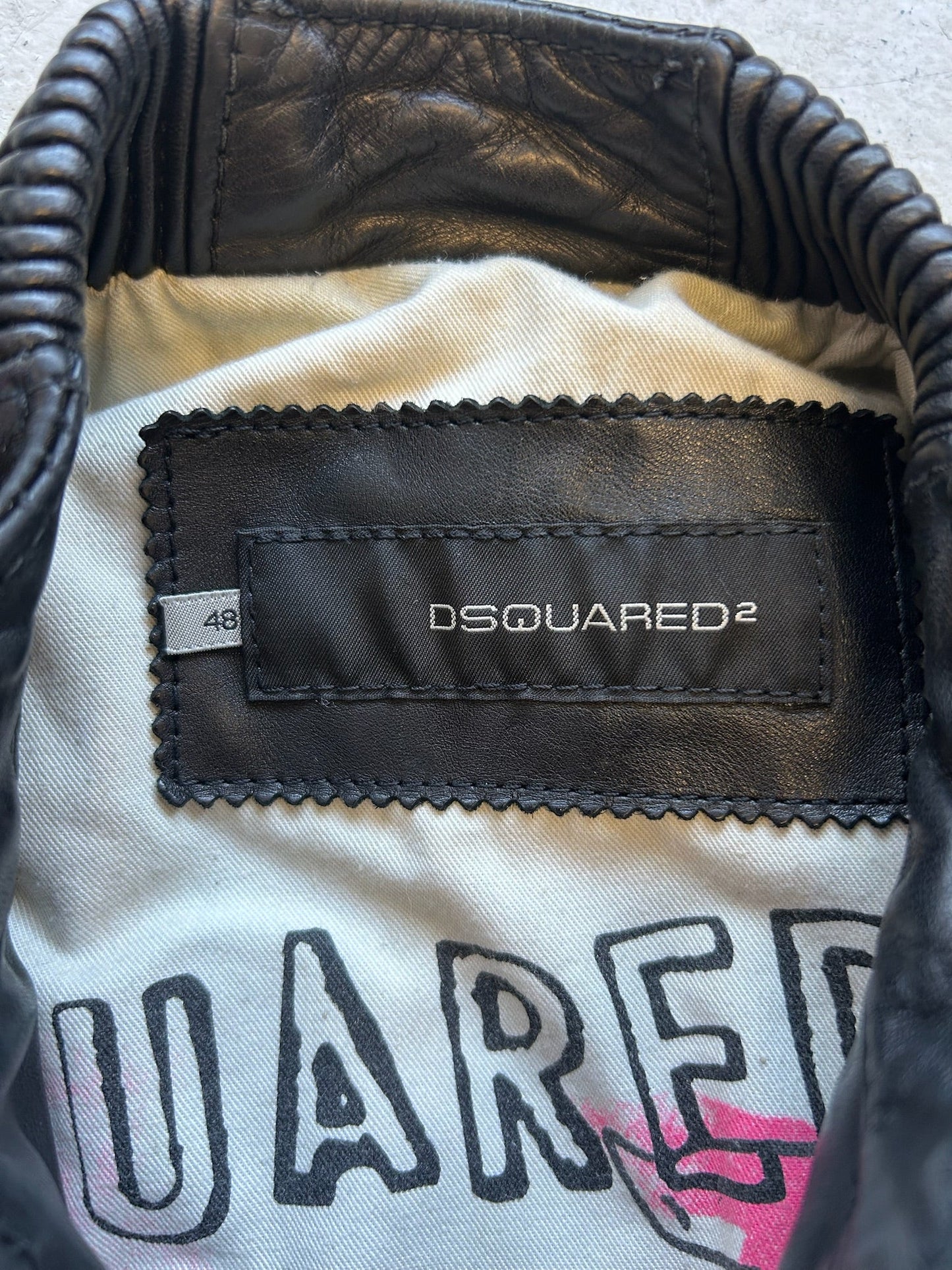 D Squared Black Leather Jacket (48)