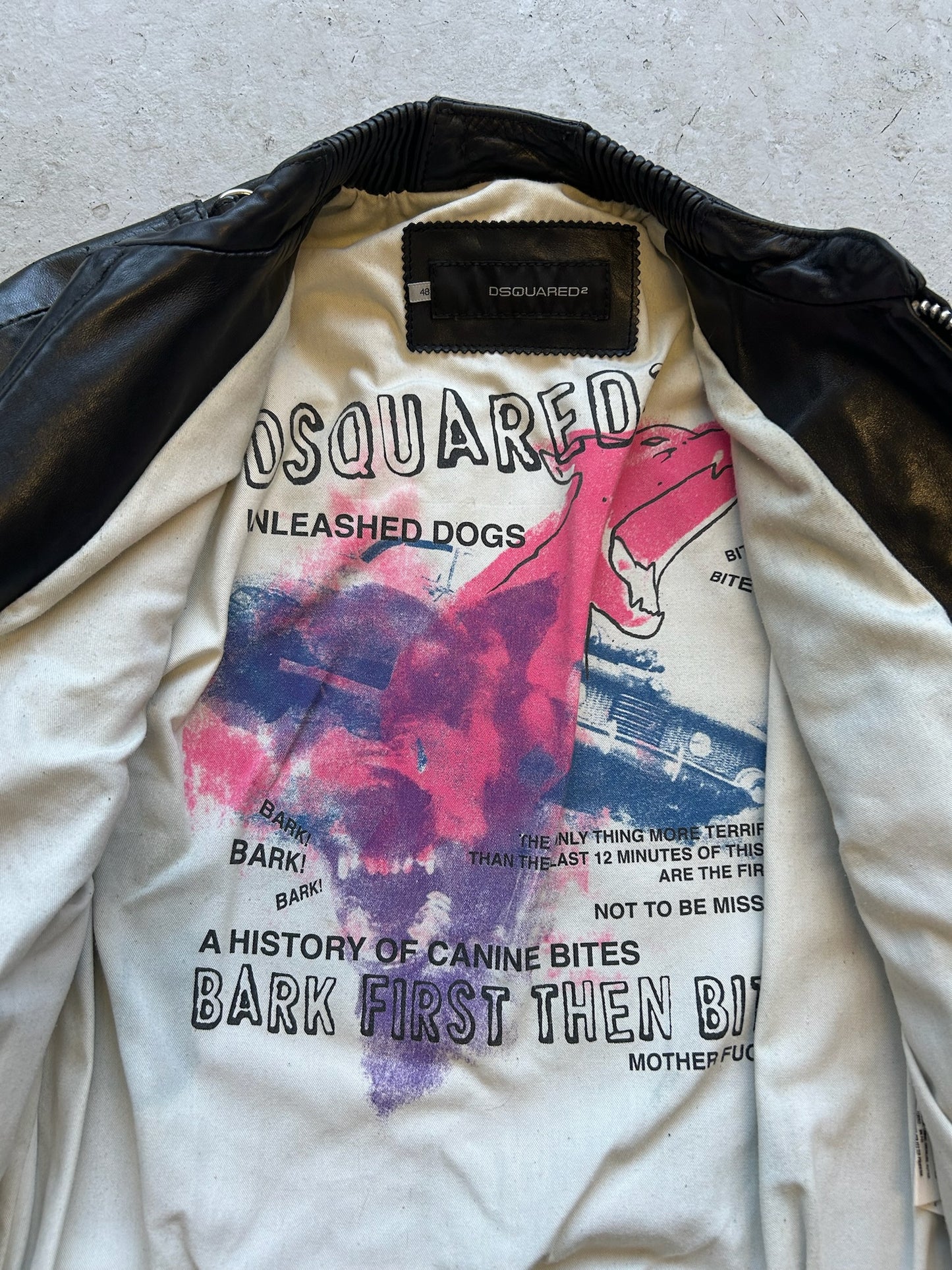 D Squared Black Leather Jacket (48)