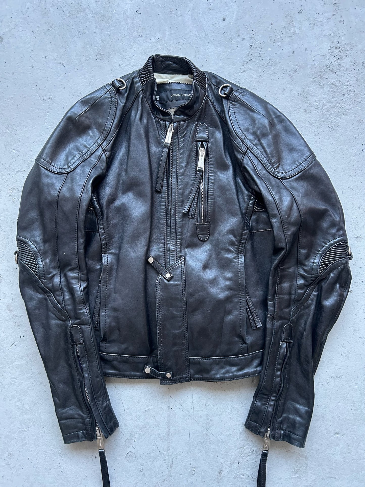 D Squared Black Leather Jacket (48)