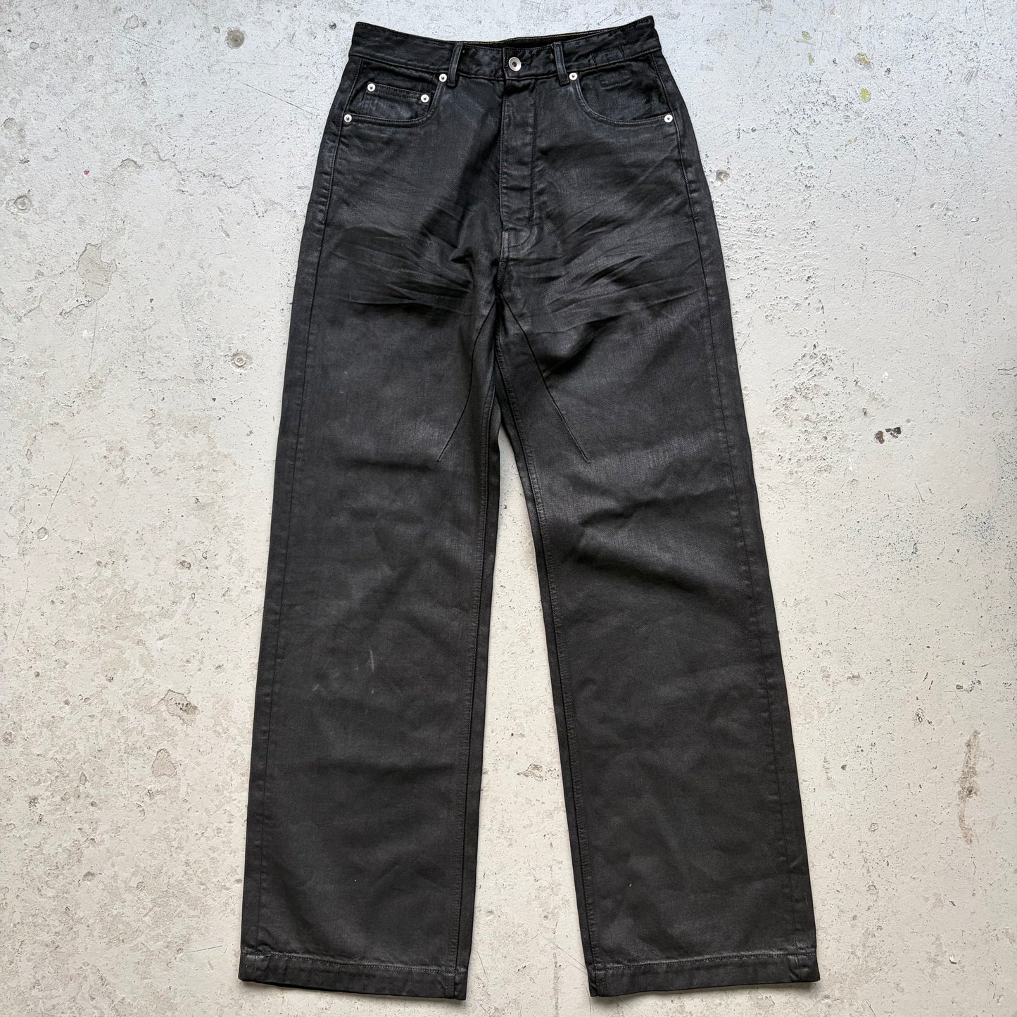 Rick Owens DRKSHDW Waxed Geth Cut Jeans (28)