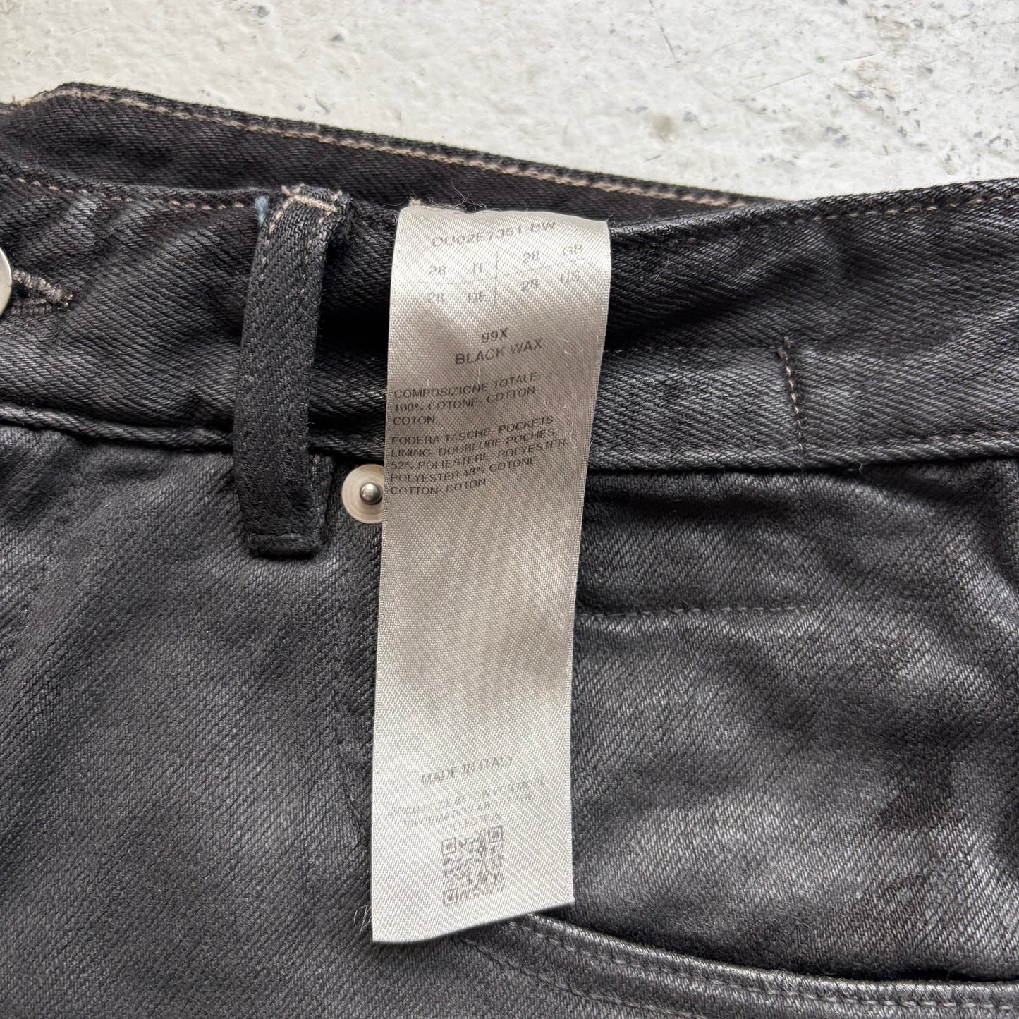 Rick Owens DRKSHDW Waxed Geth Cut Jeans (28)