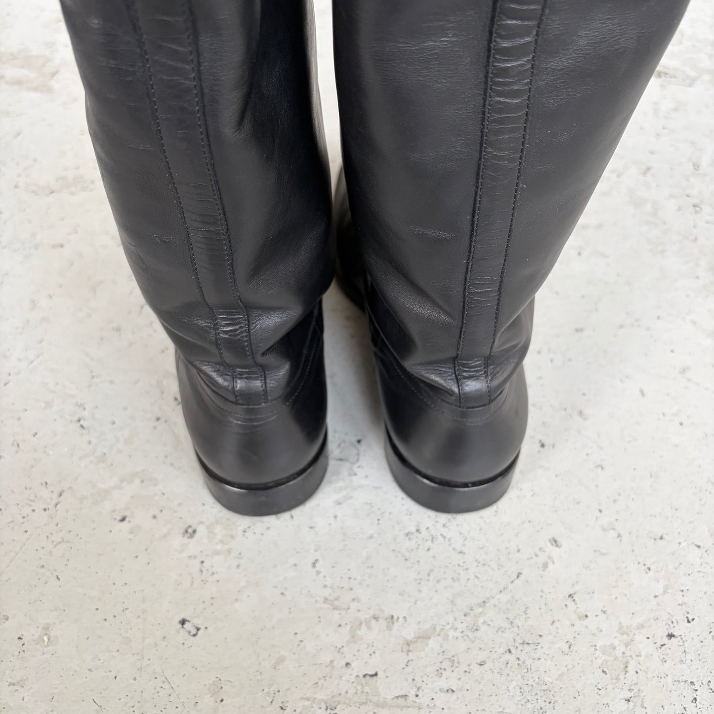 Saint Laurent Paris Matt 25 Black Leather Boots (42)