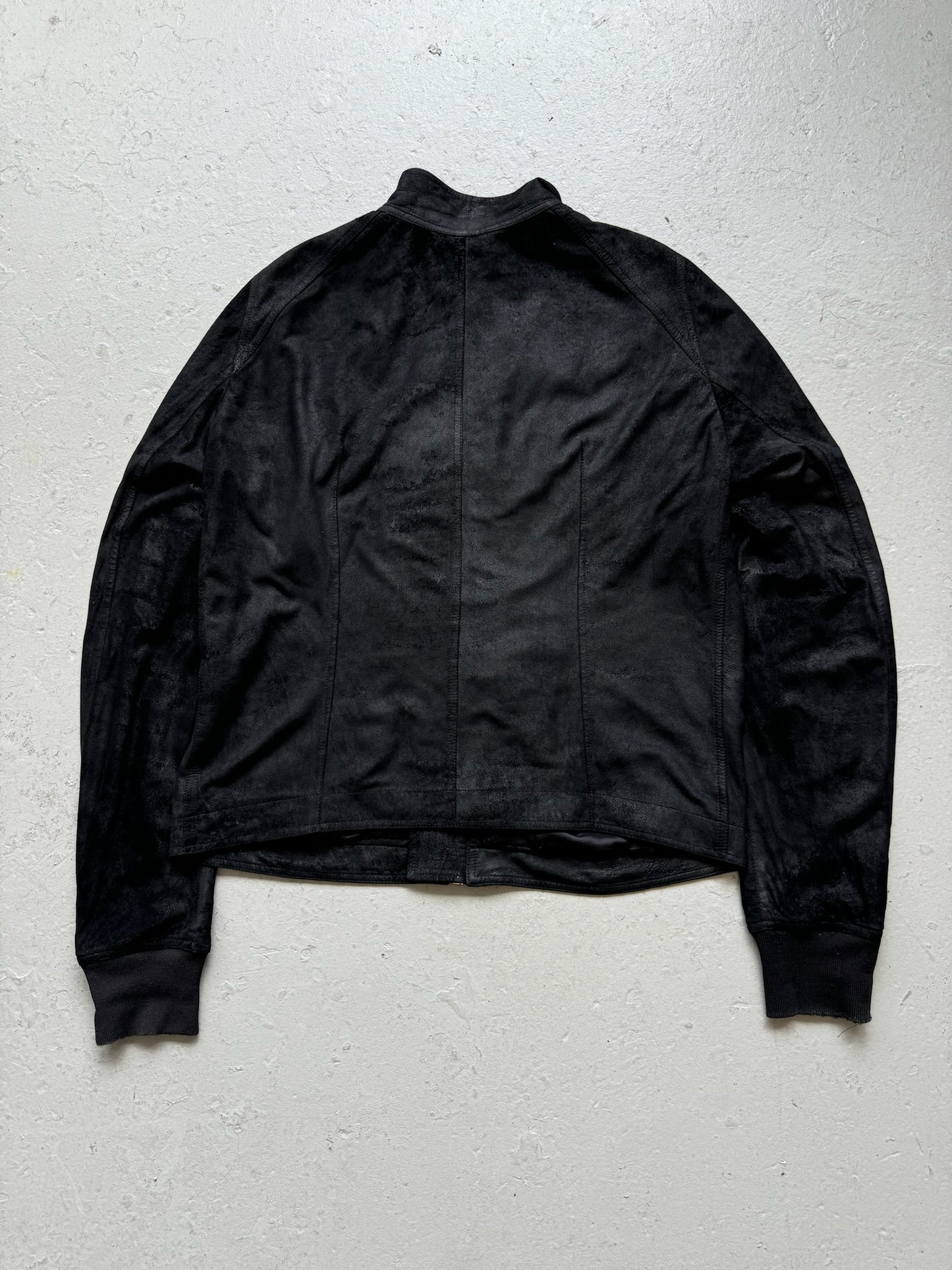 Rick Owens SS22 FOGACHINE Blitstered Lamb Skin Leather Jacket (54)