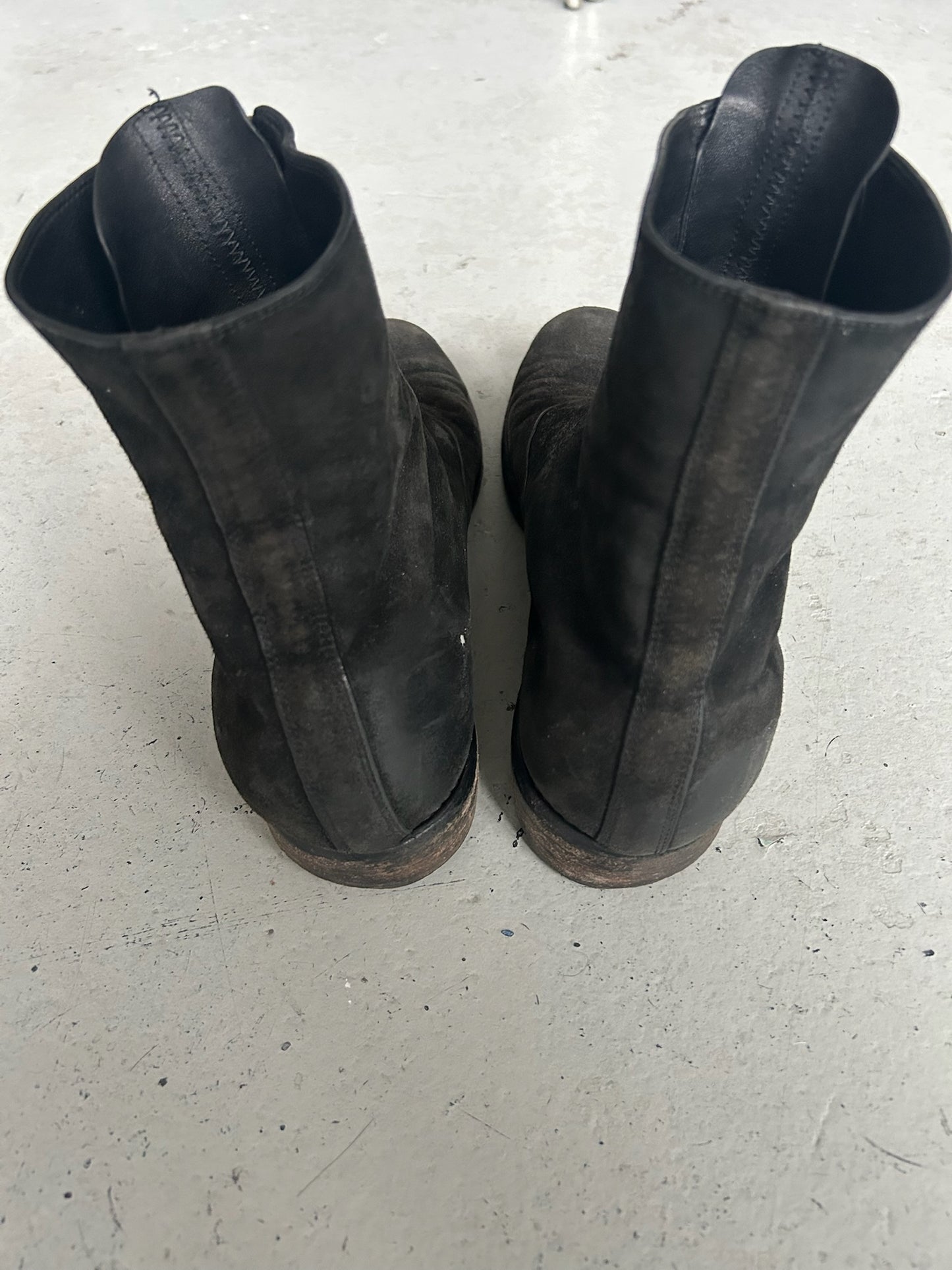 Guidi 210 Reverse Horse Leather Black Front Zip Boots (44)
