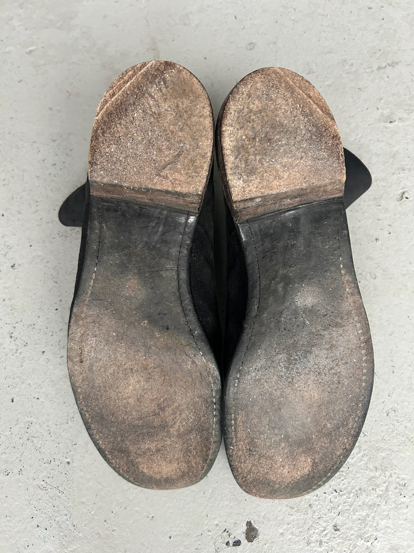 Guidi 210 Reverse Horse Leather Black Front Zip Boots (44)