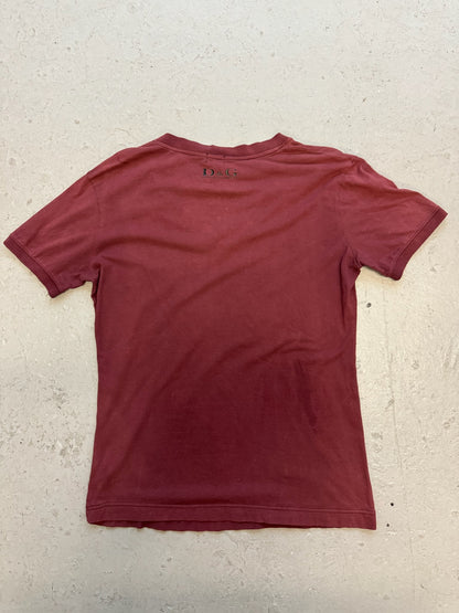 Dolce & Gabbana Maroon V Neck T (M)