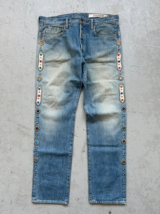 Kapital Monkey Cisco Gem Studded Blue Denim (36)