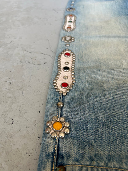 Kapital Monkey Cisco Gem Studded Blue Denim (36)