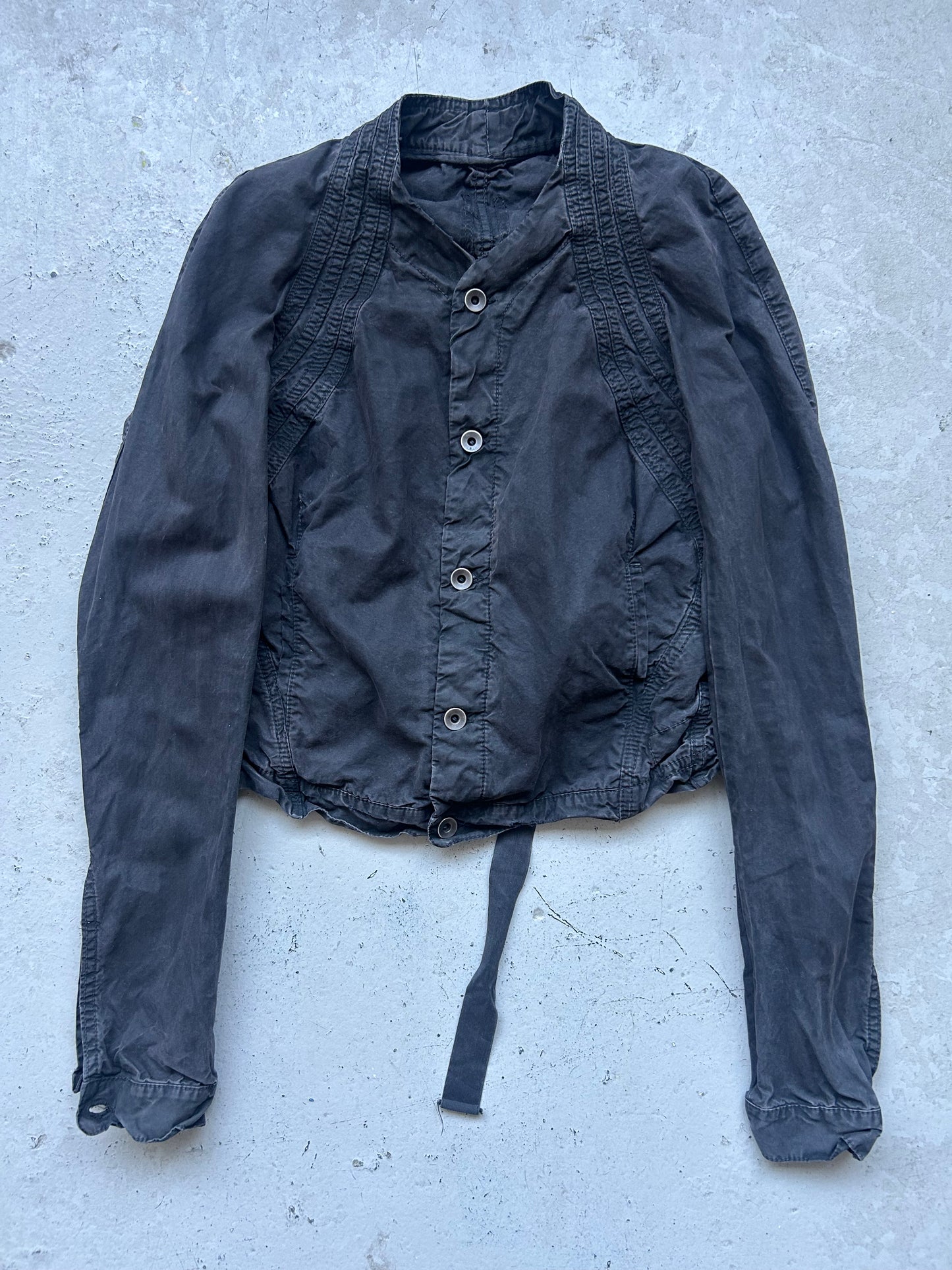 Rick Owens Drkshdsw SS09 Black Spiral Denim Jacket (M)
