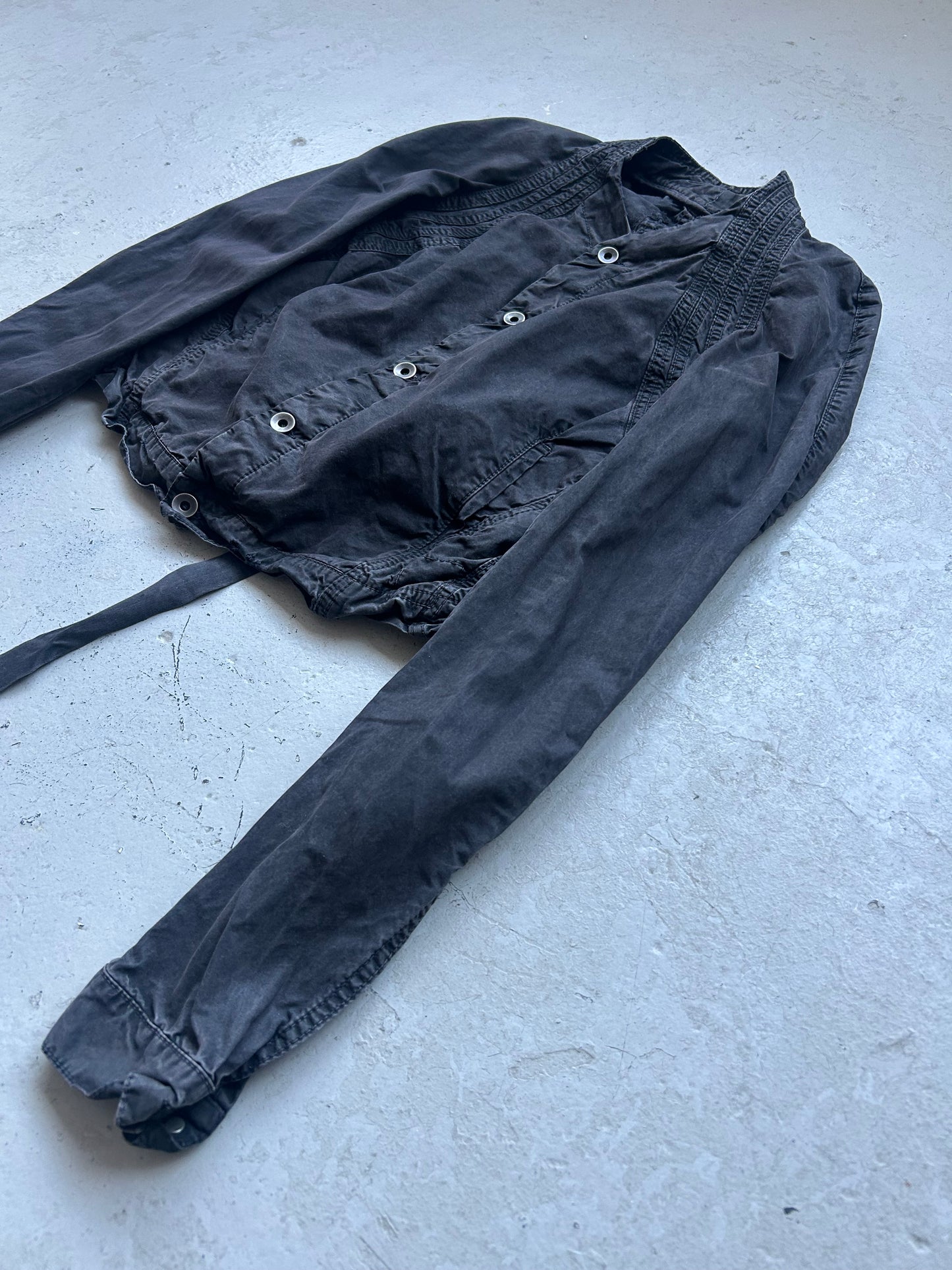 Rick Owens Drkshdsw SS09 Black Spiral Denim Jacket (M)