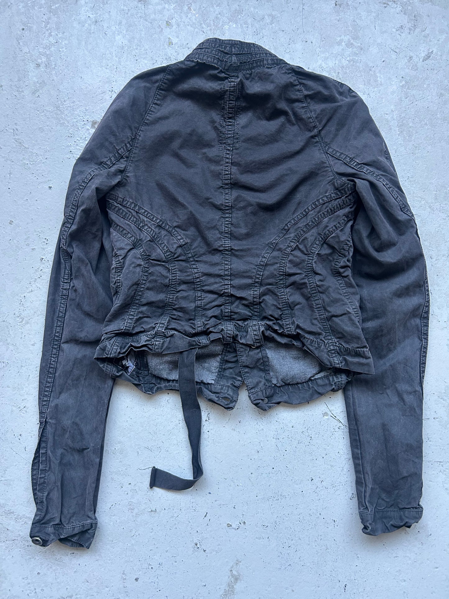 Rick Owens Drkshdsw SS09 Black Spiral Denim Jacket (M)