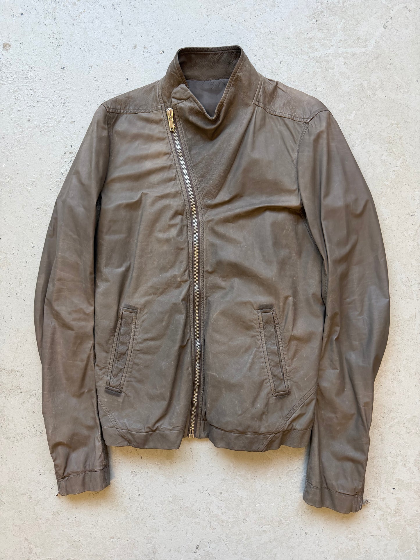 Rick Owens Globa Lamb Leather Jacket (50)