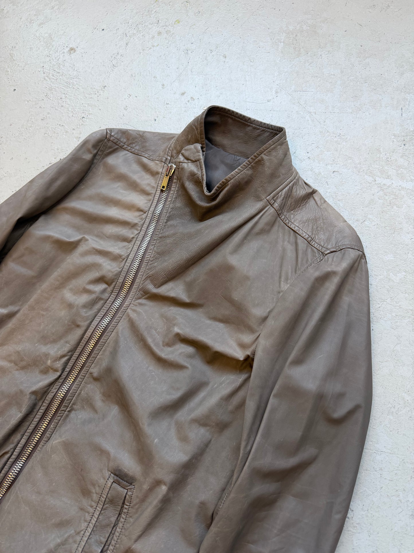 Rick Owens Globa Lamb Leather Jacket (50)