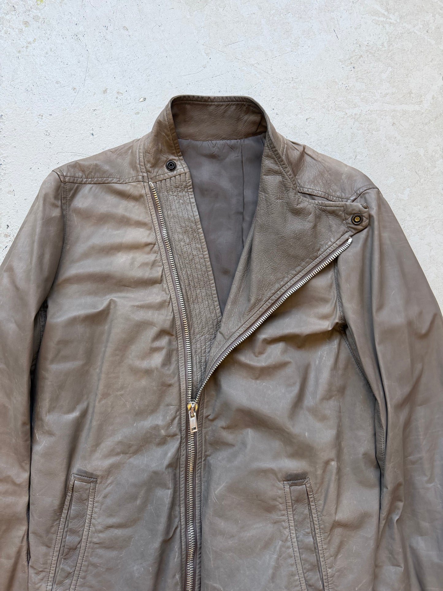 Rick Owens Globa Lamb Leather Jacket (50)