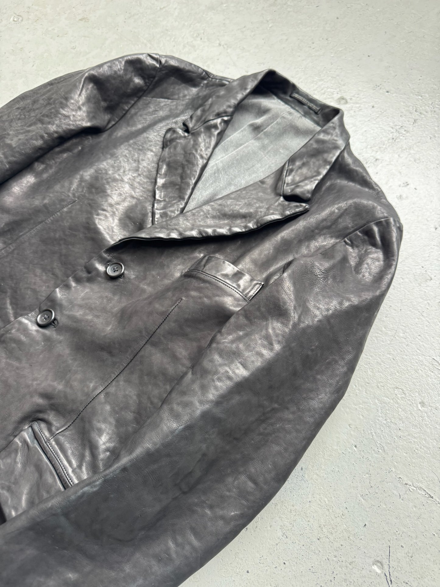 Yohji Yamamoto x Isamu Katayama Backlash Calf Leather Blazer (2)