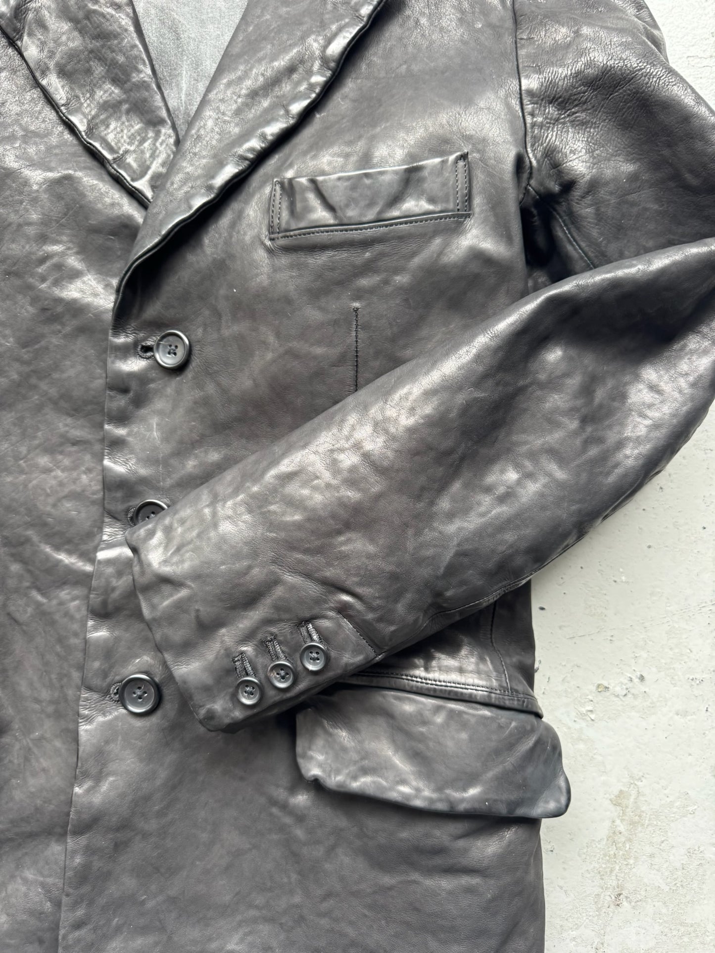 Yohji Yamamoto x Isamu Katayama Backlash Calf Leather Blazer (2)