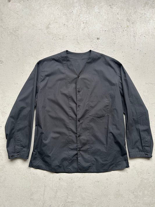 Lemaire Black Cotton Button Up Shirt (48)