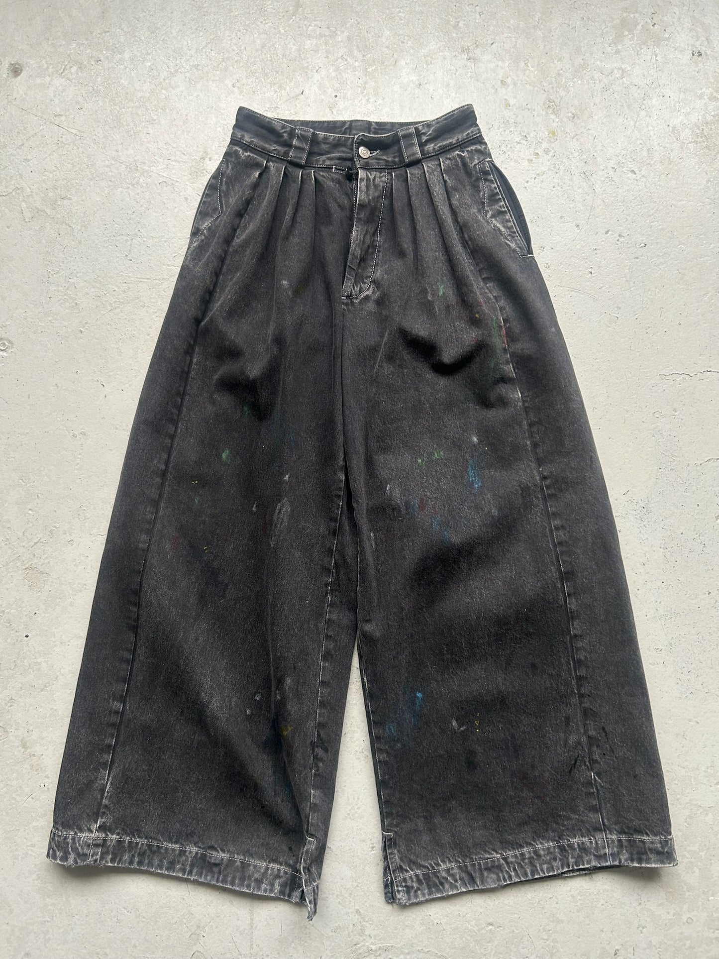 Maison Margiela FW22 Pleated Paint Splatter Denim (36)