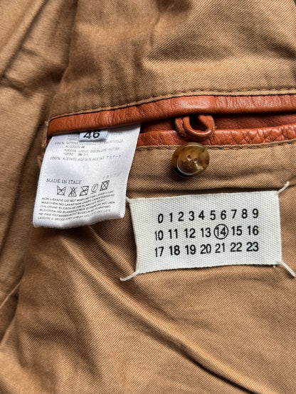 Maison Martin Margiela Brown 5 Zip Leather Jacket (46)