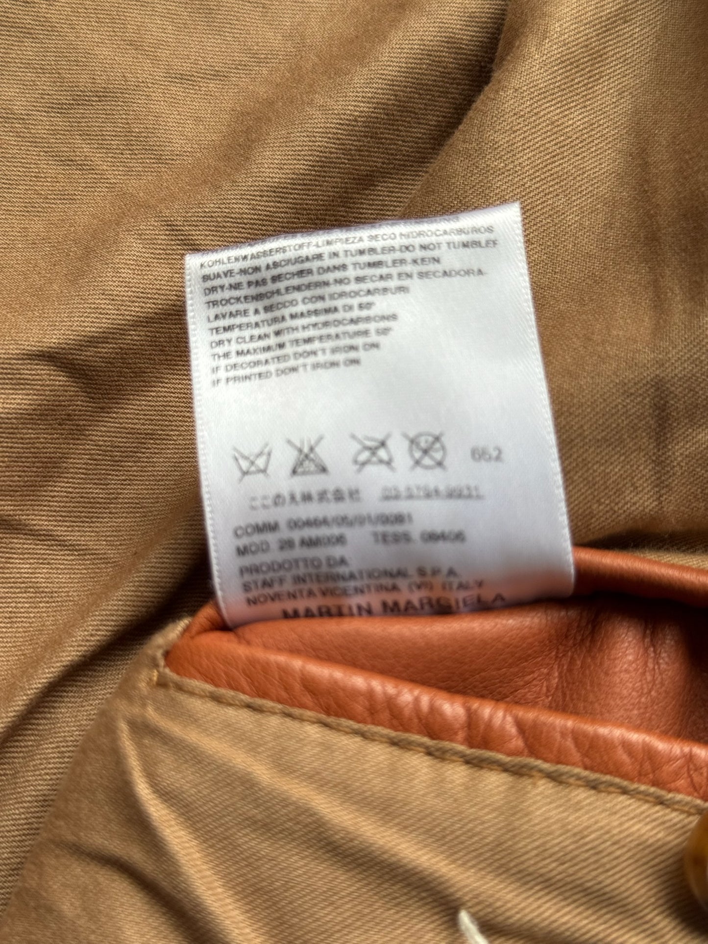 Maison Martin Margiela Brown 5 Zip Leather Jacket (46)