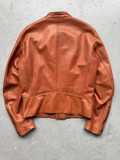 Maison Martin Margiela Brown 5 Zip Leather Jacket (46)