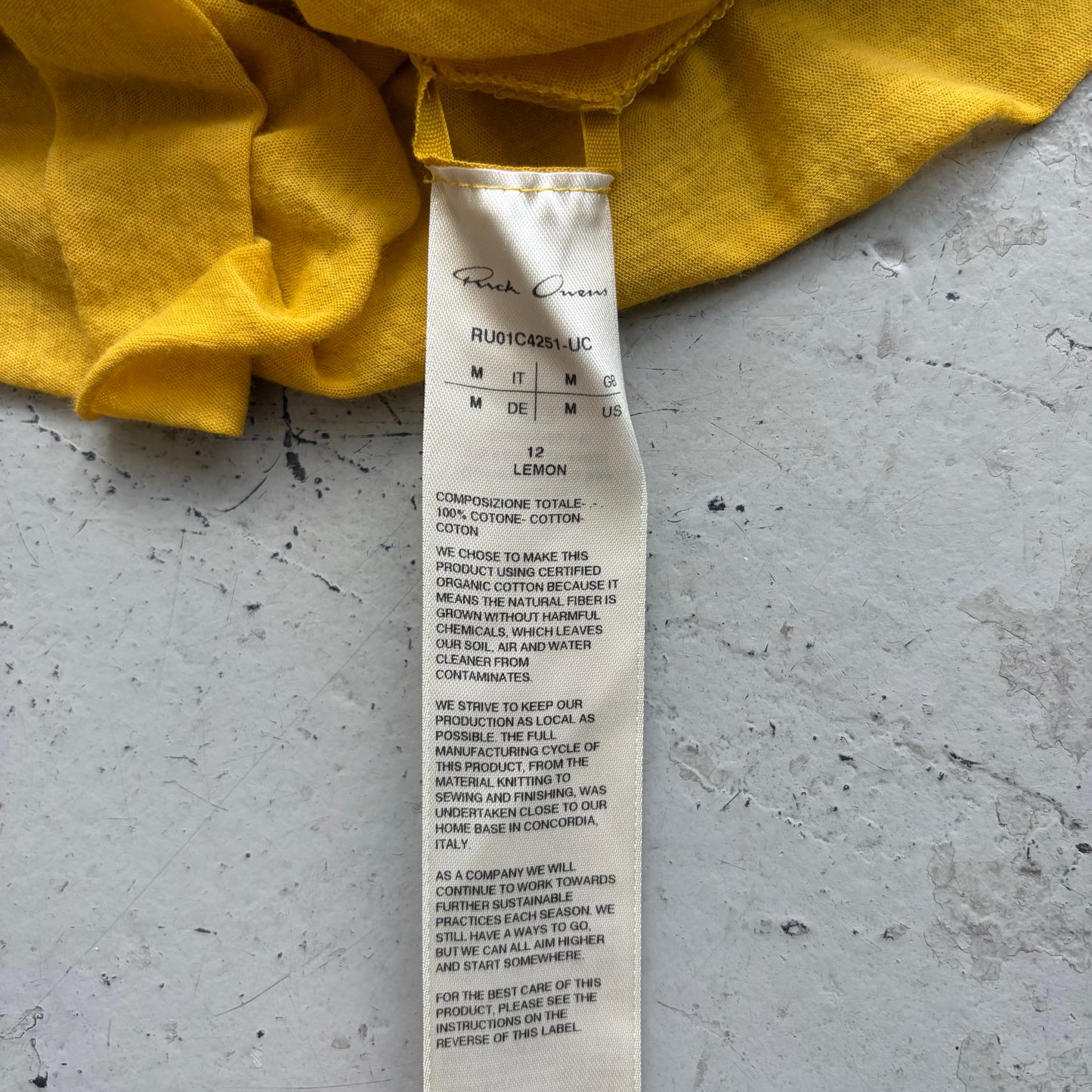Rick Owens SS23 EDFU Lemon Short Sleeve Shirt (M)