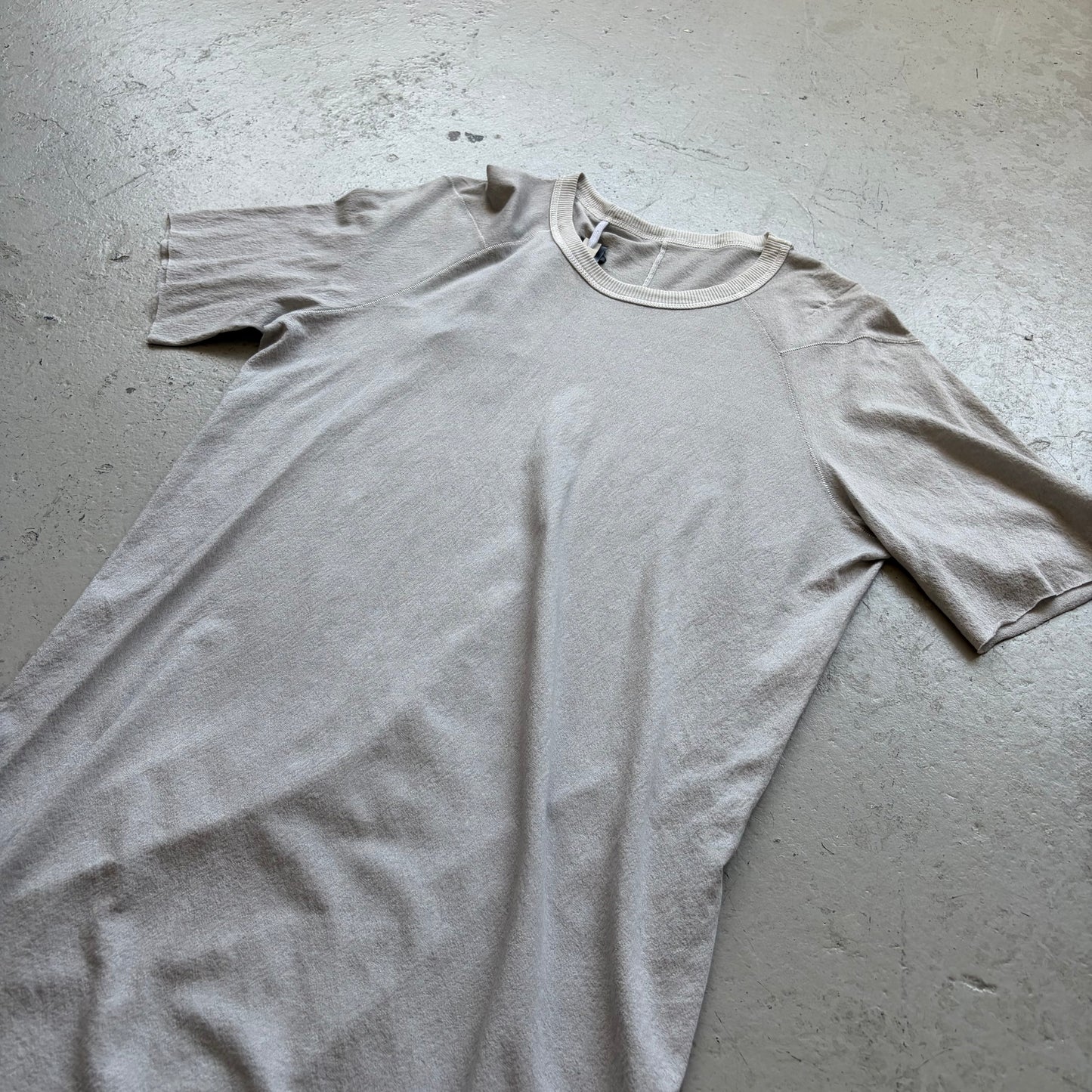 Boris Bidjan Saberi SS24 TS2 Natural Object Dyed Light Grey Short Sleeve Shirt (M)