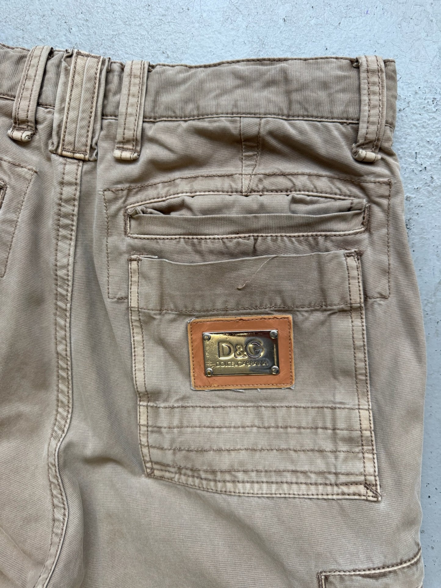 Dolce & Gabbana 2000s Khaki Multi Pocket Cargo Pants (44)