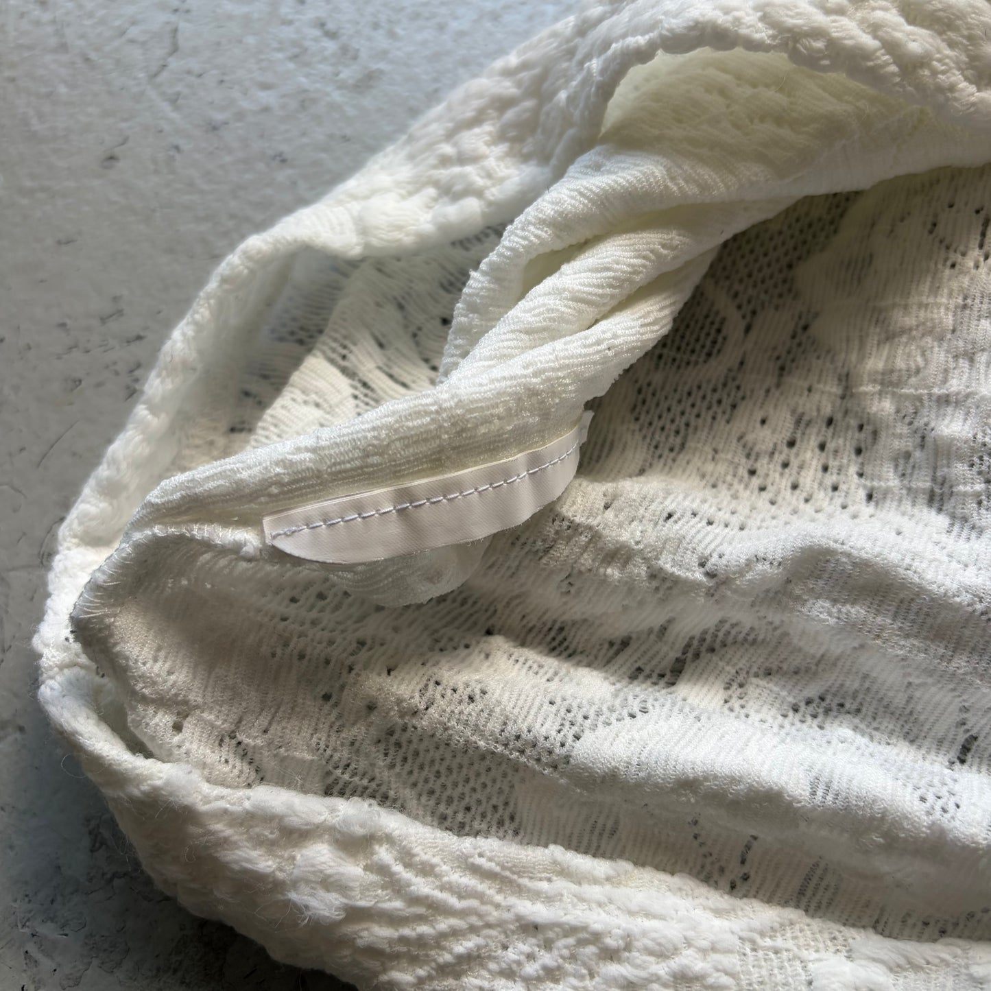 Comme Des Garcons White Floral Long Sleeve Sweater (S)