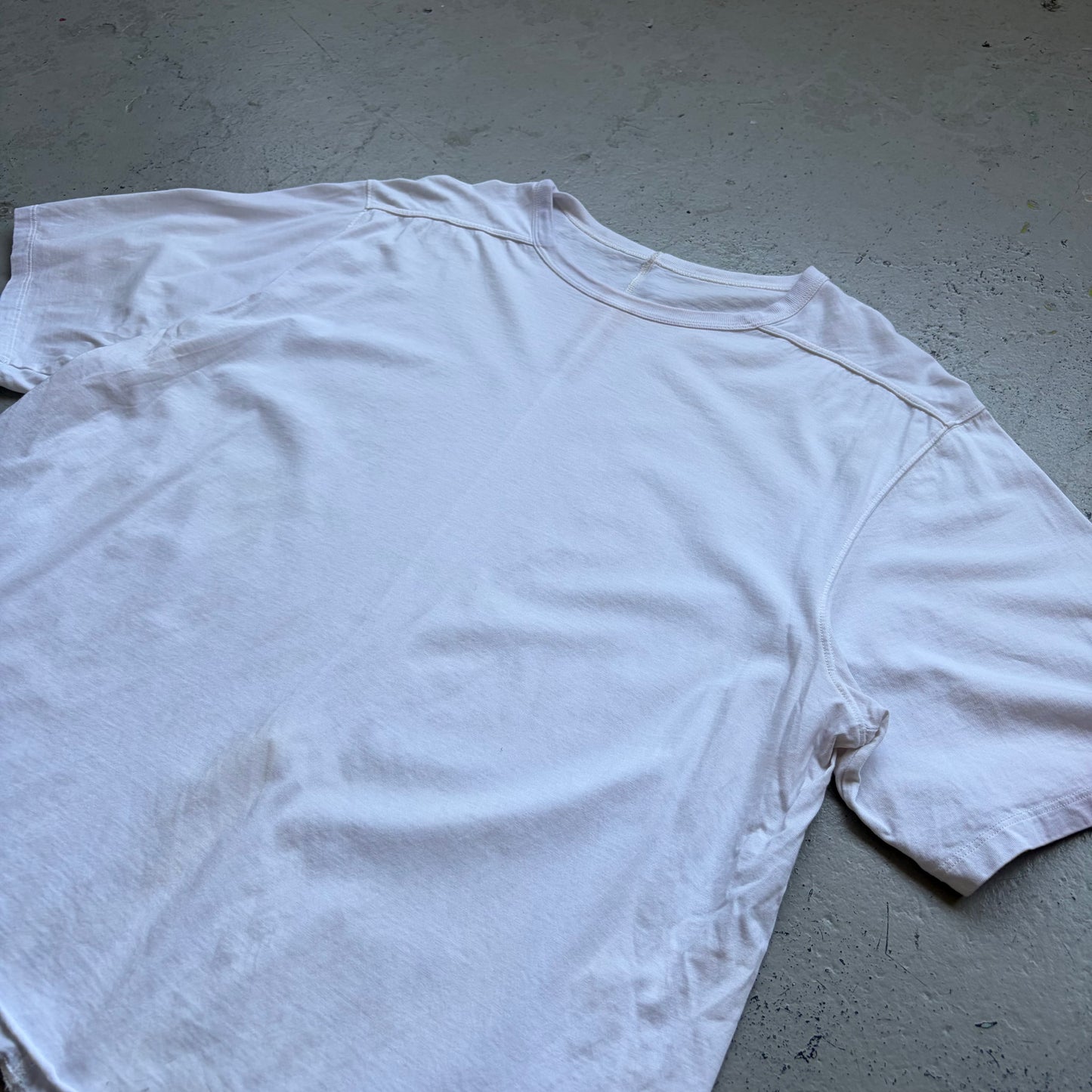 Rick Owens FW25 CONCORDIANS Milk Level Short Sleeve Shirt (BLEACHED) (XXL)