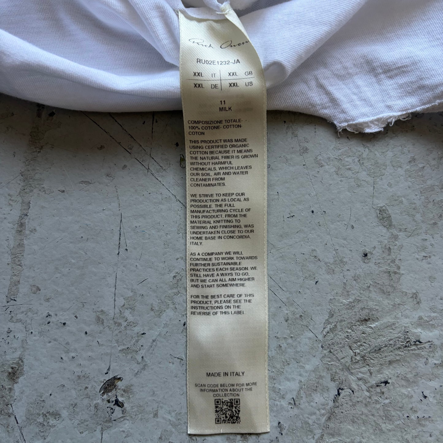 Rick Owens FW25 CONCORDIANS Milk Level Short Sleeve Shirt (BLEACHED) (XXL)