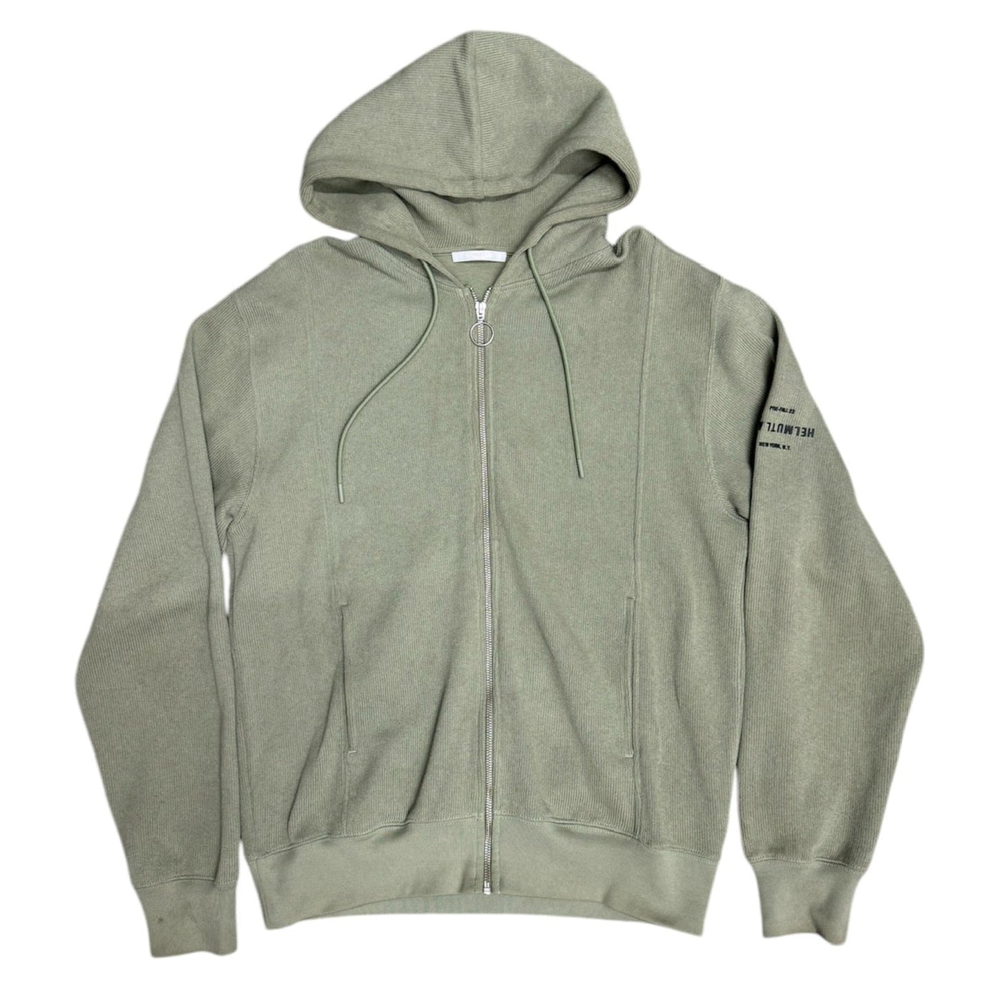 Helmut Lang Olive Knit Zip Up (S)